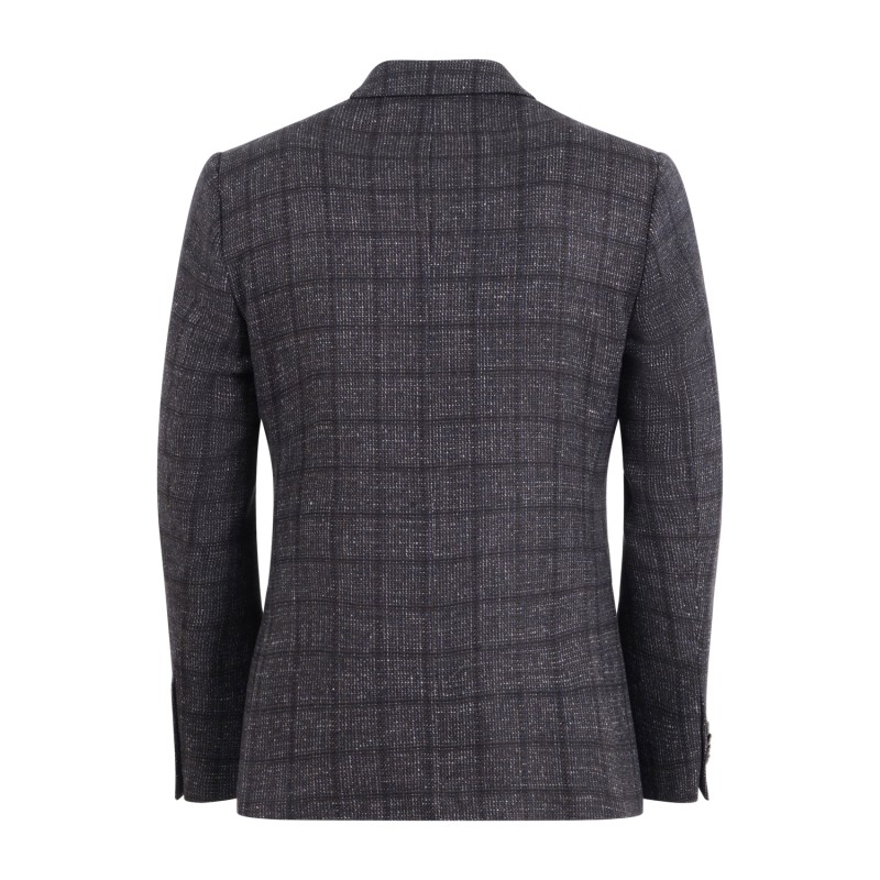Havana & Co - Giacca marrone monopetto fantasia check per uomo | h2437 g5423