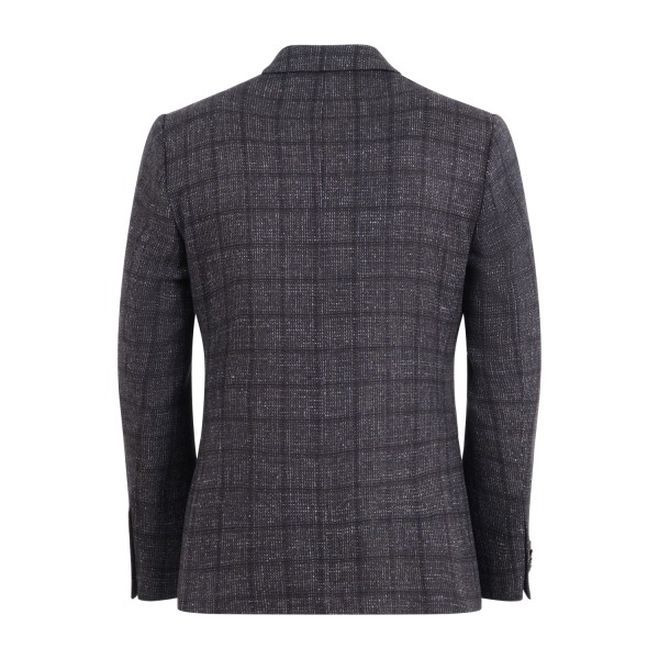 Havana & Co - Giacca marrone monopetto fantasia check per uomo | h2437 g5423