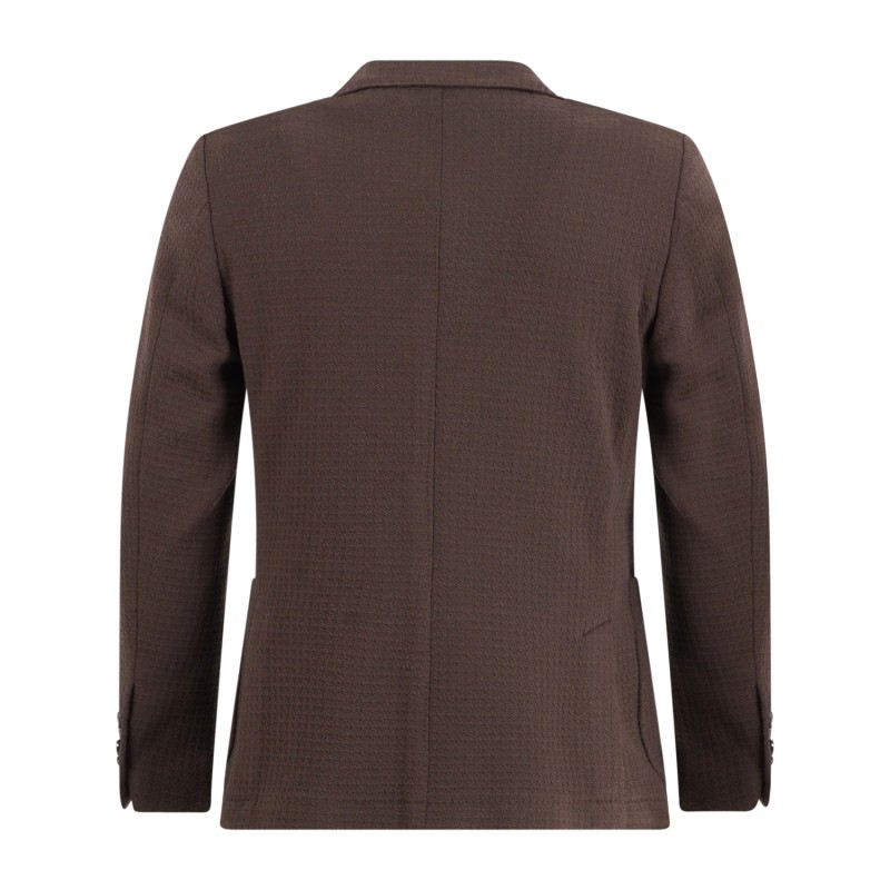 Havana & Co - Giacca marrone doppiopetto basso in jersey per uomo | h2479 g5633