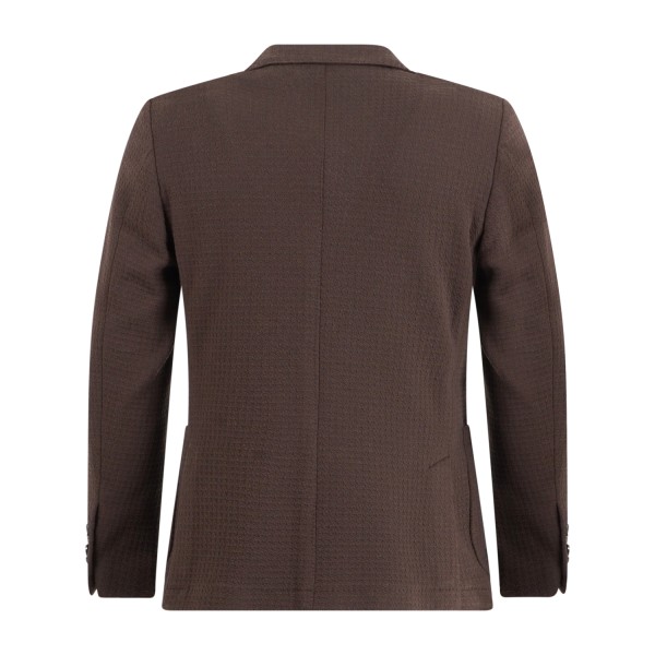 Havana & Co - Giacca marrone doppiopetto basso in jersey per uomo | h2479 g5633
