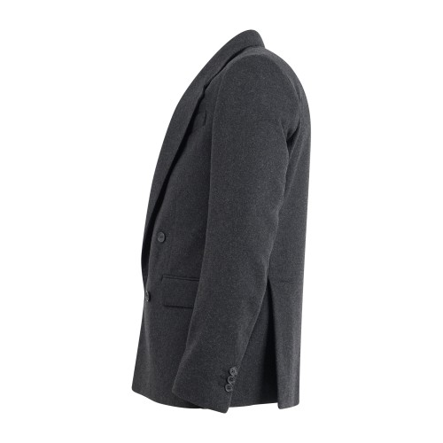 Marsem - Giacca grigia doppiopetto basso in flanella di lana per uomo | g090 2