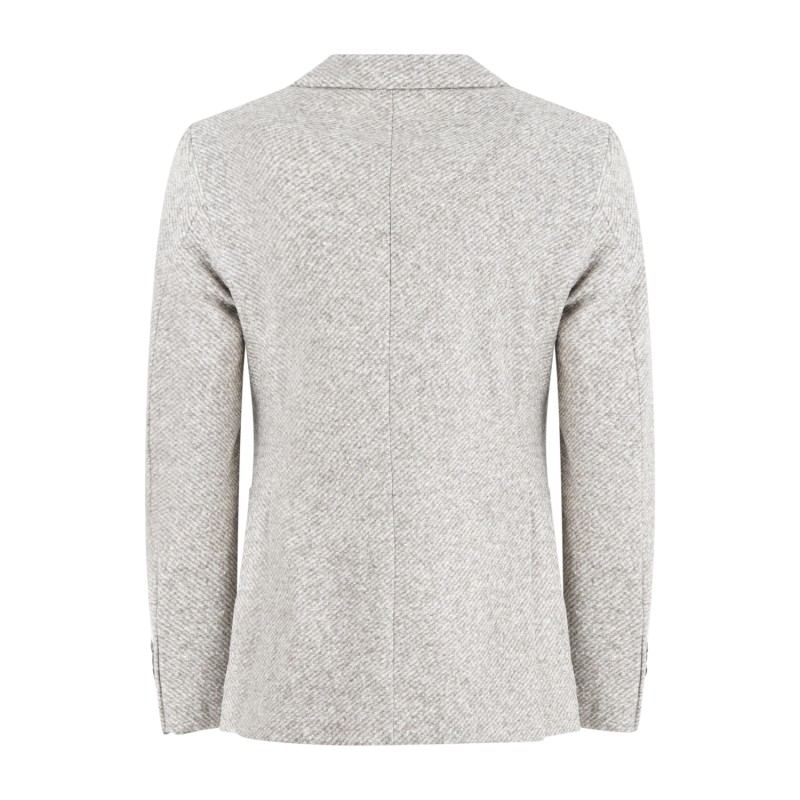 Alessandro Gilles - Giacca beige monopetto in jersey lana spigata per uomo |