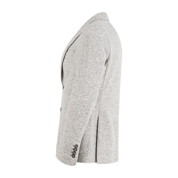 Alessandro Gilles - Giacca beige monopetto in jersey lana spigata per uomo |