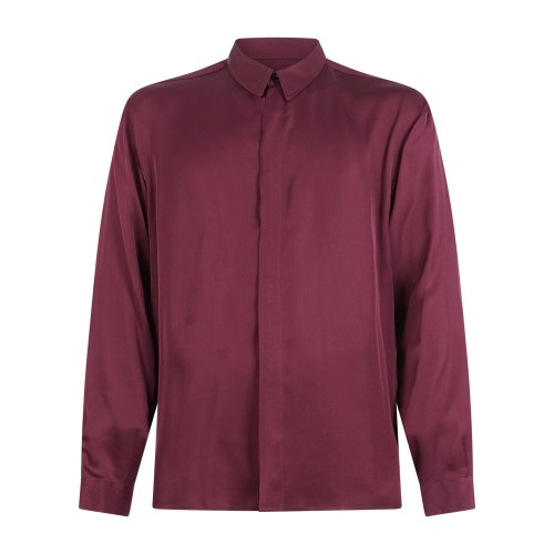 Marsem - Camicia bordeaux manica lunga in viscosa per uomo | c041 t213
