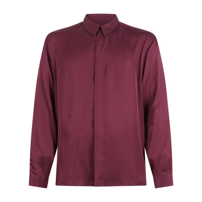 Marsem - Camicia bordeaux manica lunga in viscosa per uomo | c041 t213