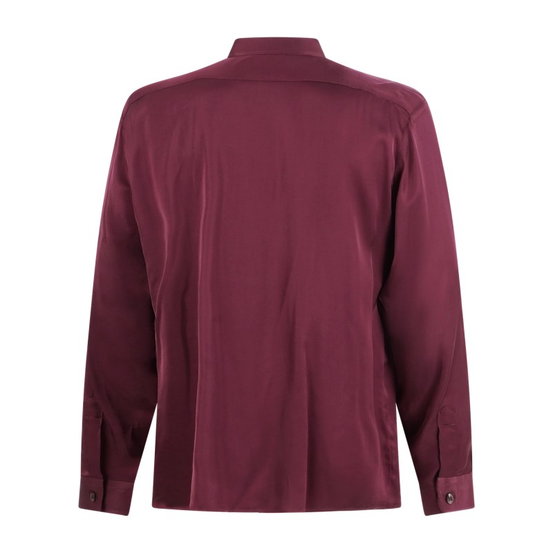Marsem - Camicia bordeaux manica lunga in viscosa per uomo | c041 t213