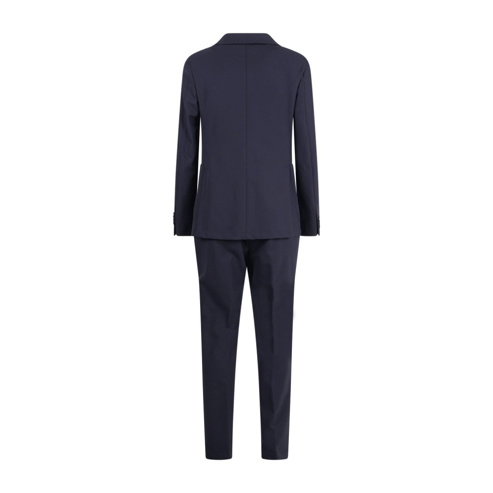 L.B.M. 1911 - Abito blu monopetto travel in tessuto tecnico con pantalaccio per