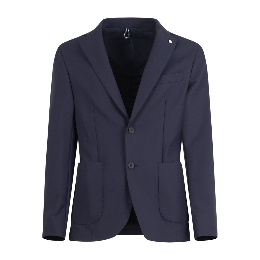 L.B.M. 1911 - Abito blu monopetto travel in tessuto tecnico con pantalaccio per