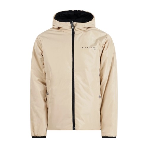 Richmond X - Giubbotto nero Samari reversibile con cappuccio e stampa logo per 2