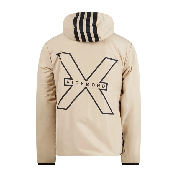 Richmond X - Giubbotto nero Samari reversibile con cappuccio e stampa logo per