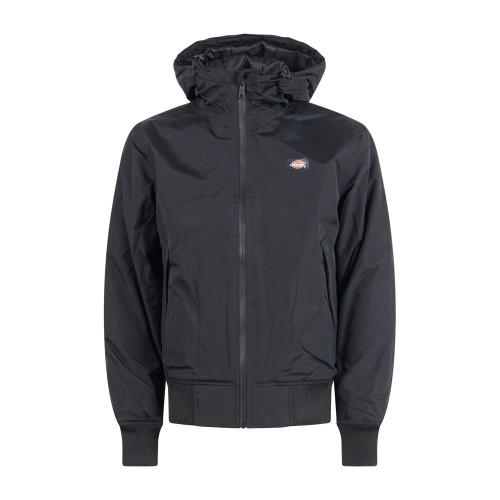 Dickies - Giubbotto nero New Sarpy con cappuccio in tessuto impermeabile per