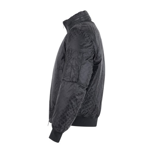 Armani Exchange - Giubbotto nero lavorazione jacquard all-over e cappuccio 2