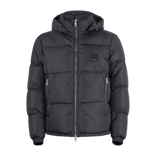 Armani Exchange - Giubbotto nero in tessuto opaco e trapuntato per uomo |