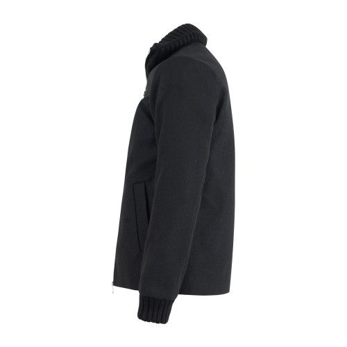 Daniele Alessandrini - Giubbotto nero in misto lana con collo in piedi per uomo 2