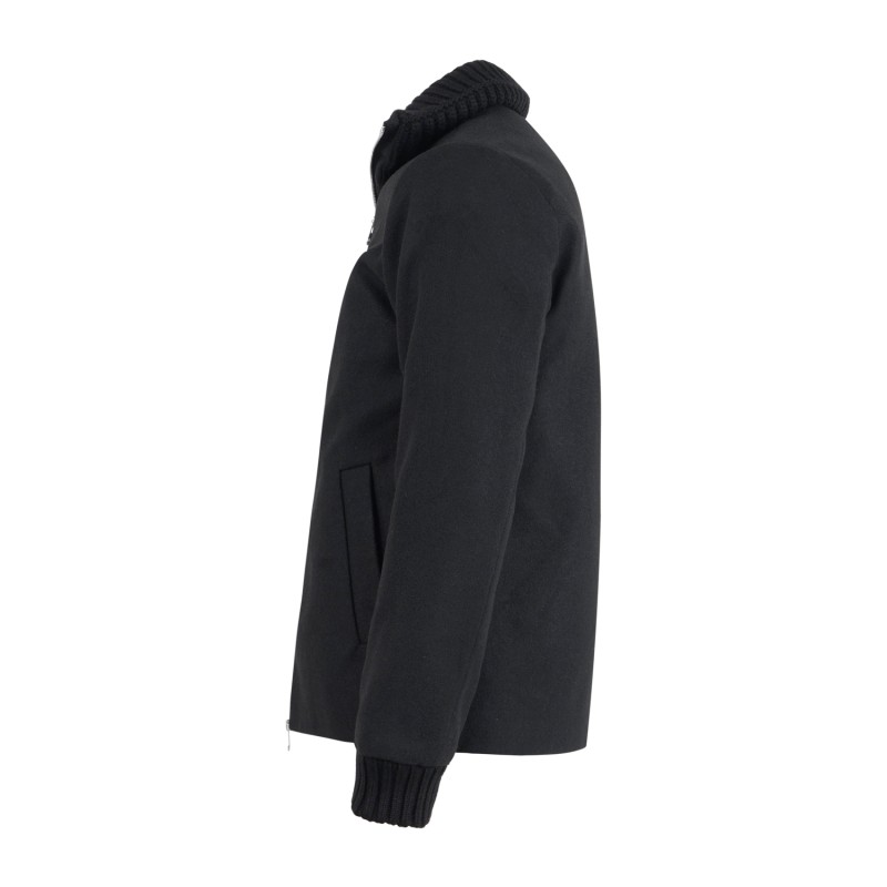 Daniele Alessandrini - Giubbotto nero in misto lana con collo in piedi per uomo