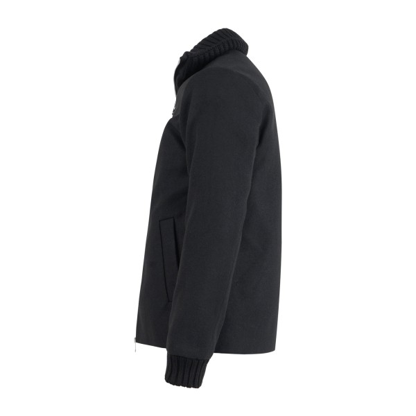 Daniele Alessandrini - Giubbotto nero in misto lana con collo in piedi per uomo