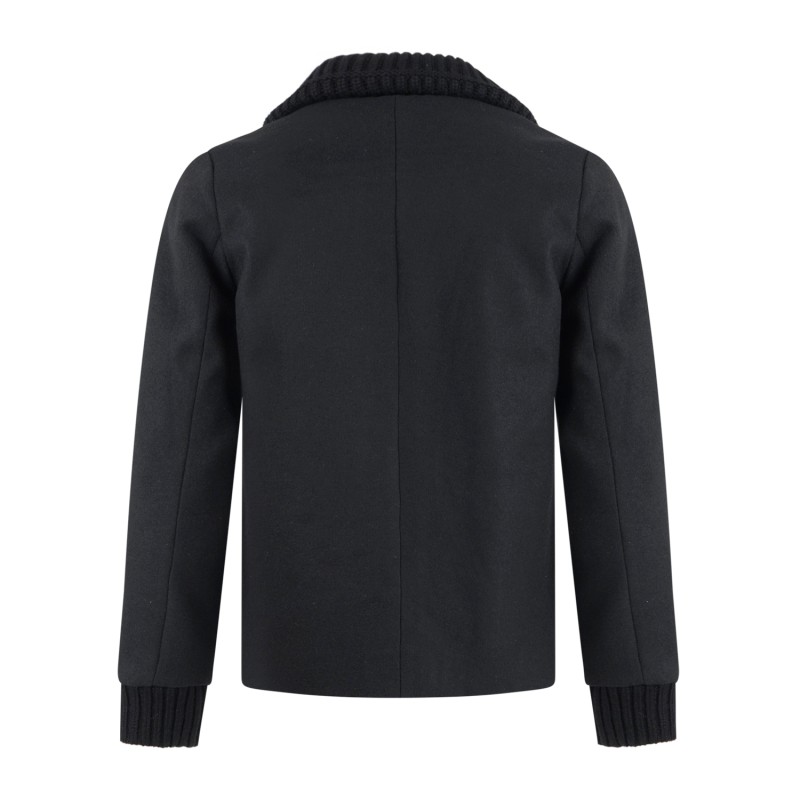 Daniele Alessandrini - Giubbotto nero in misto lana con collo in piedi per uomo