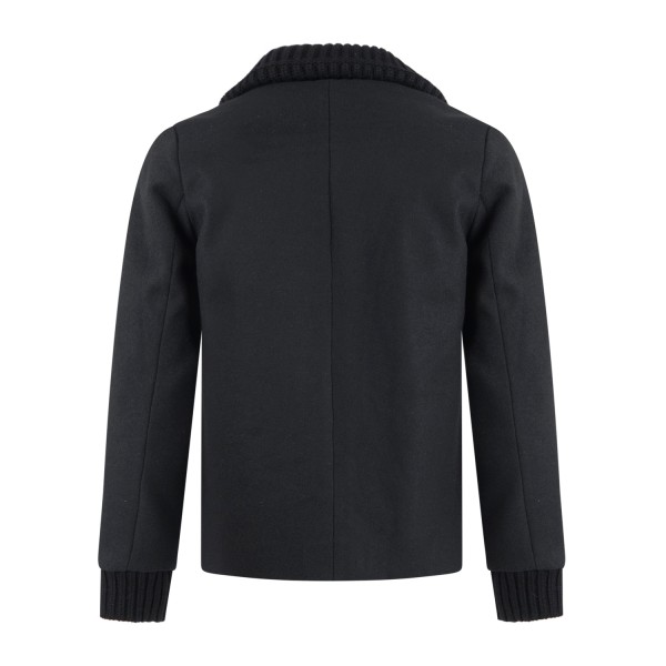 Daniele Alessandrini - Giubbotto nero in misto lana con collo in piedi per uomo