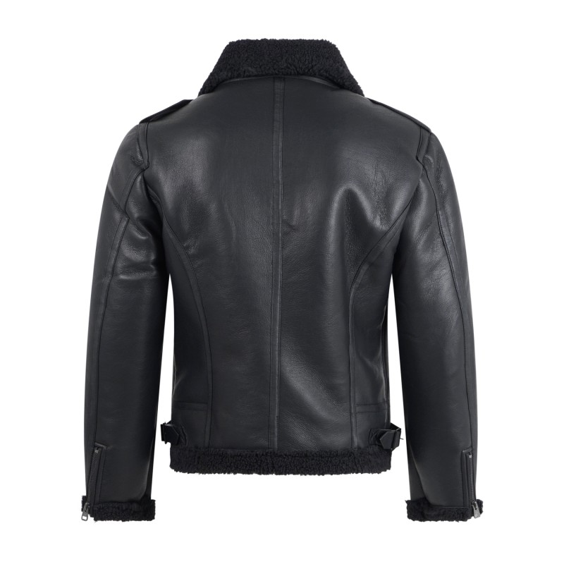 Daniele Alessandrini - Giubbotto nero in ecopelle imbottito per uomo |