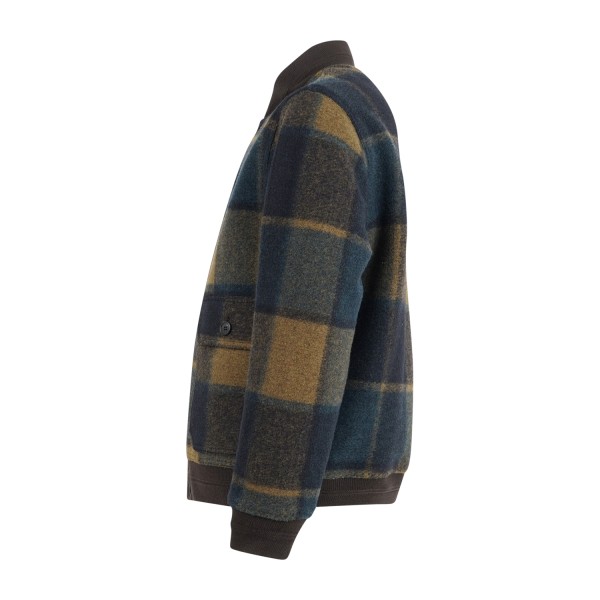 Roy Roger's - Giubbotto multicolor a fantasia check in misto lana per uomo |