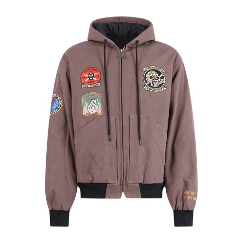 Propaganda - Giubbotto marrone Trooper bomber in canvas imbottito per uomo |