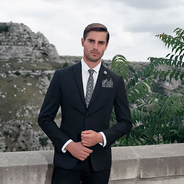 Angelo Toma - Abito classico nero per uomo | 