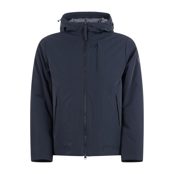 People of Shibuya - Giubbotto blu con cappuccio e patch logo gommato per uomo |