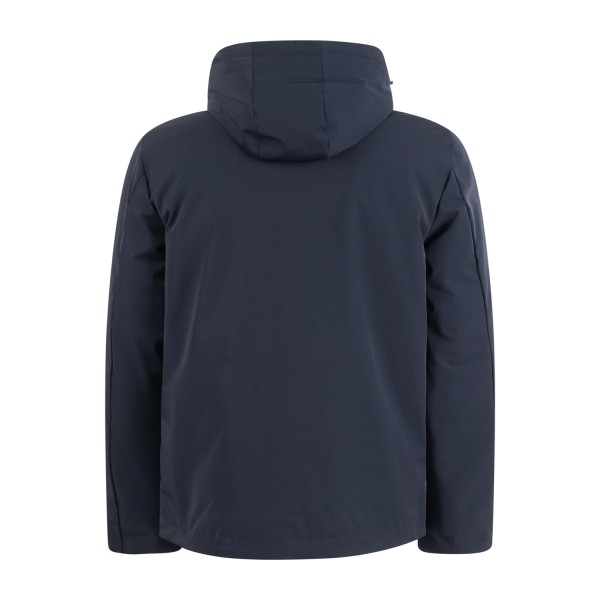 People of Shibuya - Giubbotto blu con cappuccio e patch logo gommato per uomo |