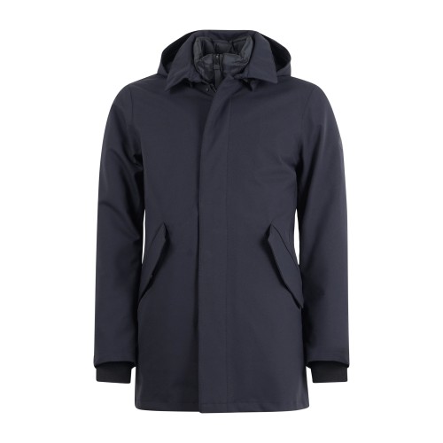 People of Shibuya - Giubbotto blu con cappuccio con piumino removibile per uomo