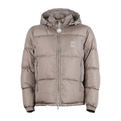 Armani Exchange - Giubbotto beige in tessuto opaco e trapuntato per uomo |