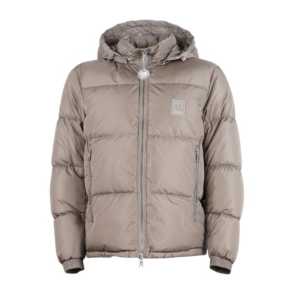Armani Exchange - Giubbotto beige in tessuto opaco e trapuntato per uomo |