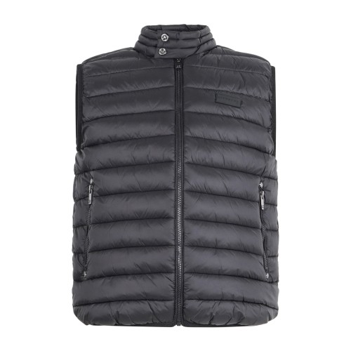 Richmond X - Gilet nero Sima con collo alto con bottoni per uomo | uma25156pi