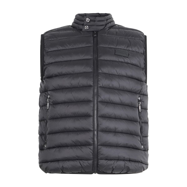Richmond X - Gilet nero Sima con collo alto con bottoni per uomo | uma25156pi