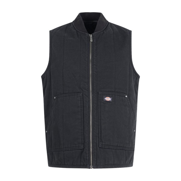 Dickies - Gilet nero Quilted in canvas trapuntato per uomo | dk0a8704blk1