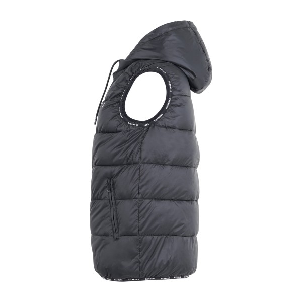 Richmond X - Gilet nero Berom con cappuccio e bordi logati per uomo |