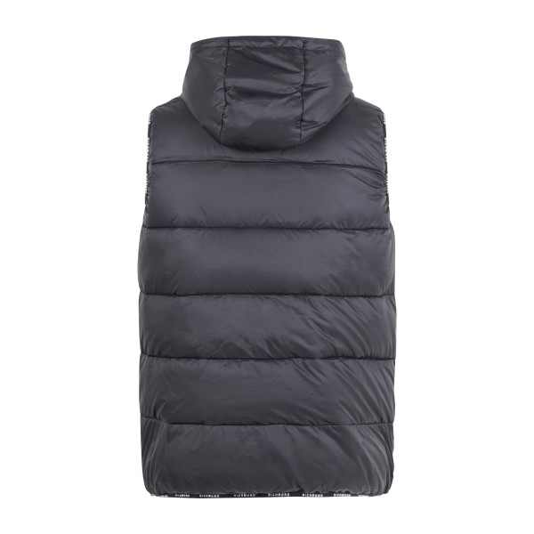 Richmond X - Gilet nero Berom con cappuccio e bordi logati per uomo |