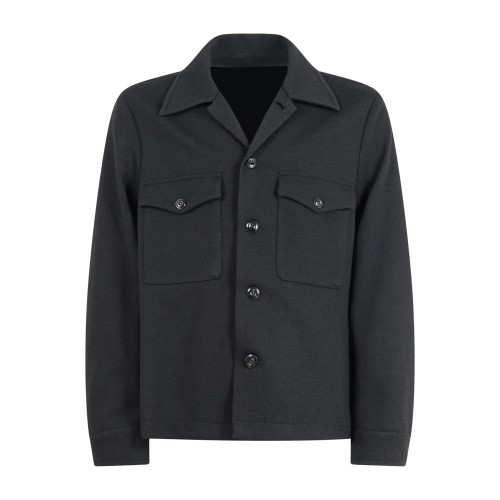 Officina36 - Giacca overshirt nero in lana per uomo | 0768900373 antracite