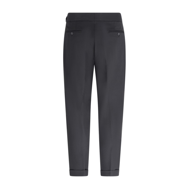 Marsem - Pantalone nero vita alta in vestibilità slim per uomo | p073 t015