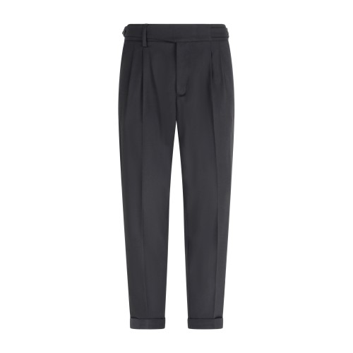 Marsem - Pantalone nero vita alta in vestibilità slim per uomo | p073 t015