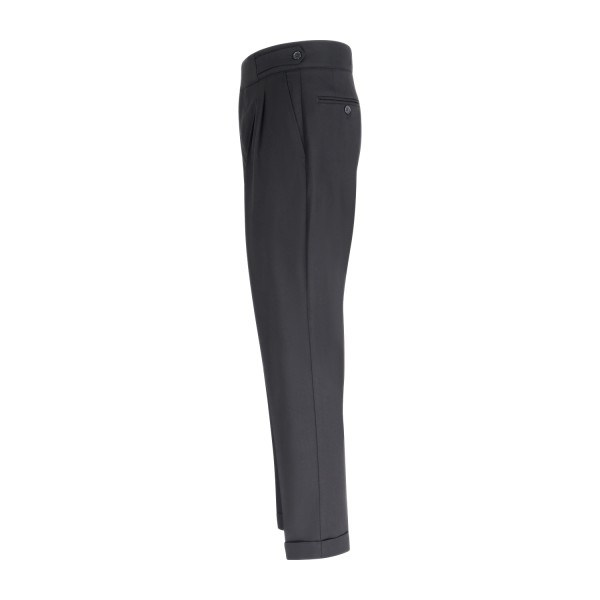 Marsem - Pantalone nero vita alta in vestibilità slim per uomo | p073 t015