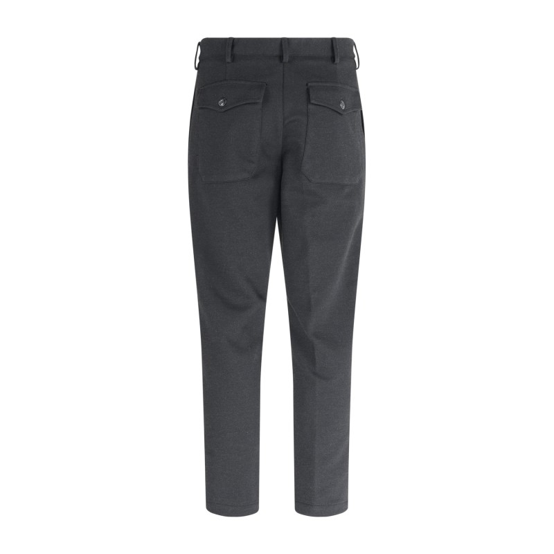 Officina36 - Pantalone nero con pence e coulisse in vita carrot fit per uomo |