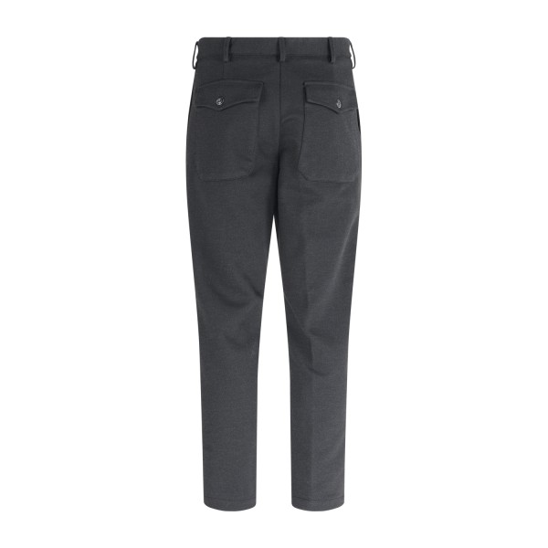 Officina36 - Pantalone nero con pence e coulisse in vita carrot fit per uomo |