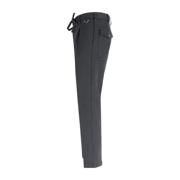Officina36 - Pantalone nero con pence e coulisse in vita carrot fit per uomo |