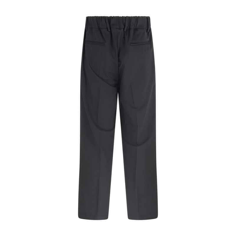 Daniele Alessandrini - Pantalone nero con girovita elasticizzato e laccetti per