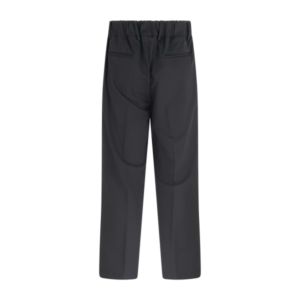 Daniele Alessandrini - Pantalone nero con girovita elasticizzato e laccetti per