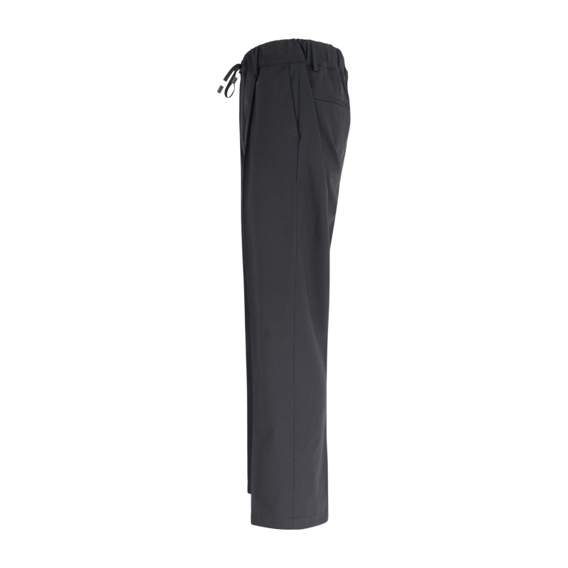 Daniele Alessandrini - Pantalone nero con girovita elasticizzato e laccetti per