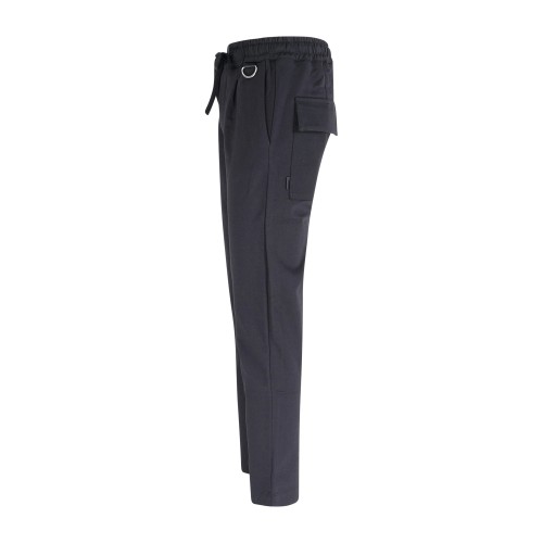 Officina36 - Pantalone nero con elastico in vita e laccetti carrot fit per uomo 2