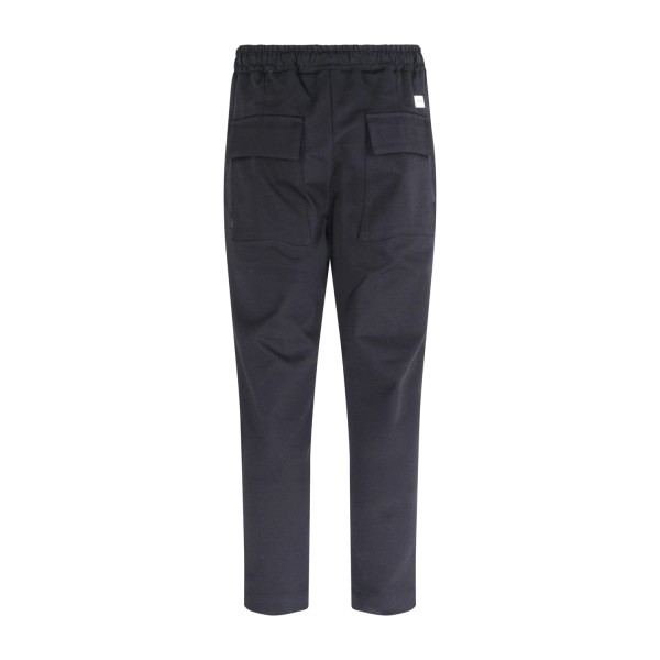 Officina36 - Pantalone nero con elastico in vita e laccetti carrot fit per uomo