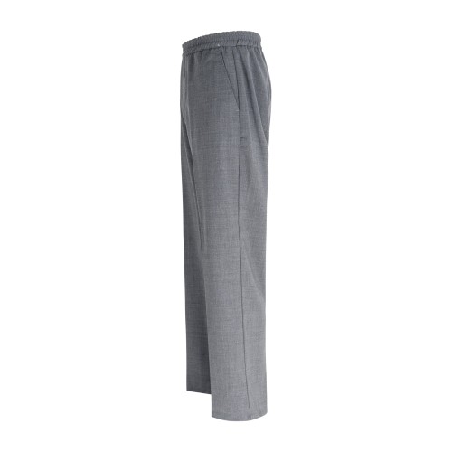 Marsem - Pantalone grigio in frescolana con elastico in vita e fondo a palazzo 2