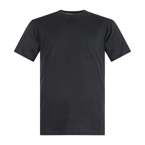 Richmond X - T-shirt nera Patum con stampa logo gommata sul petto per uomo |